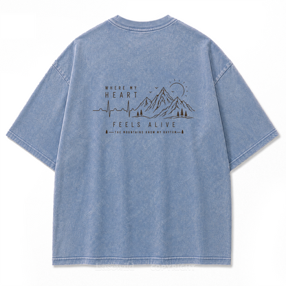 Where My Heart Feels Alive Mountain Washed Print Tee