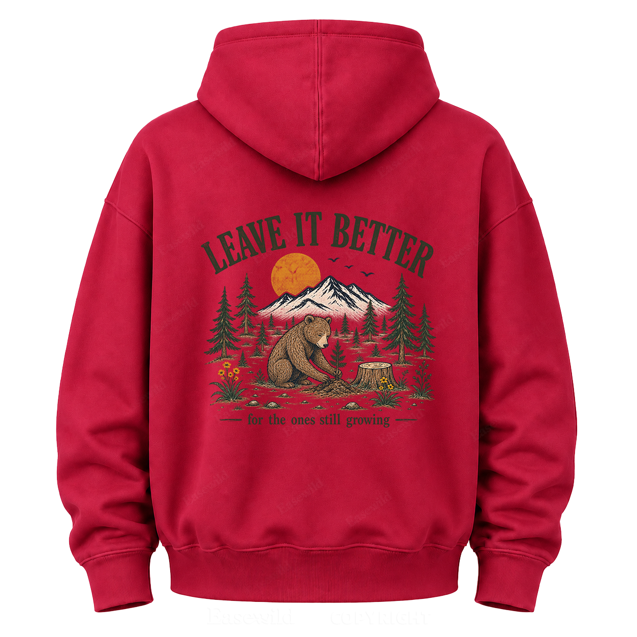 Leave It Better – Vintage Bear & Mountain Graphic Hoodie