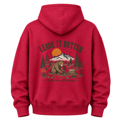 Leave It Better – Vintage Bear & Mountain Graphic Hoodie
