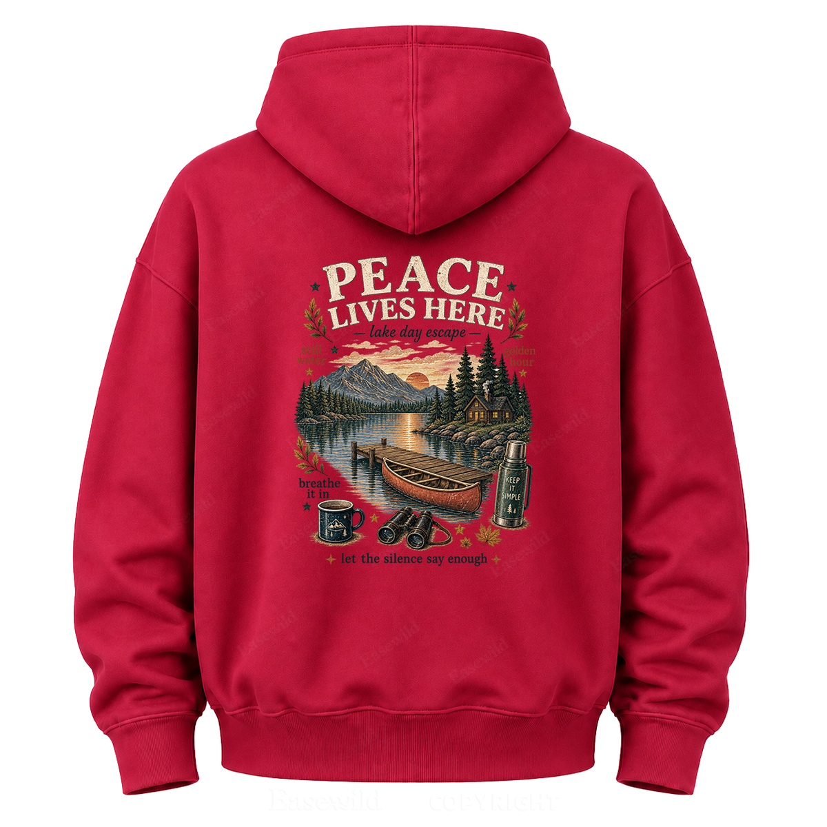 Peace Lives Here Lake Escape Graphic Hoodie