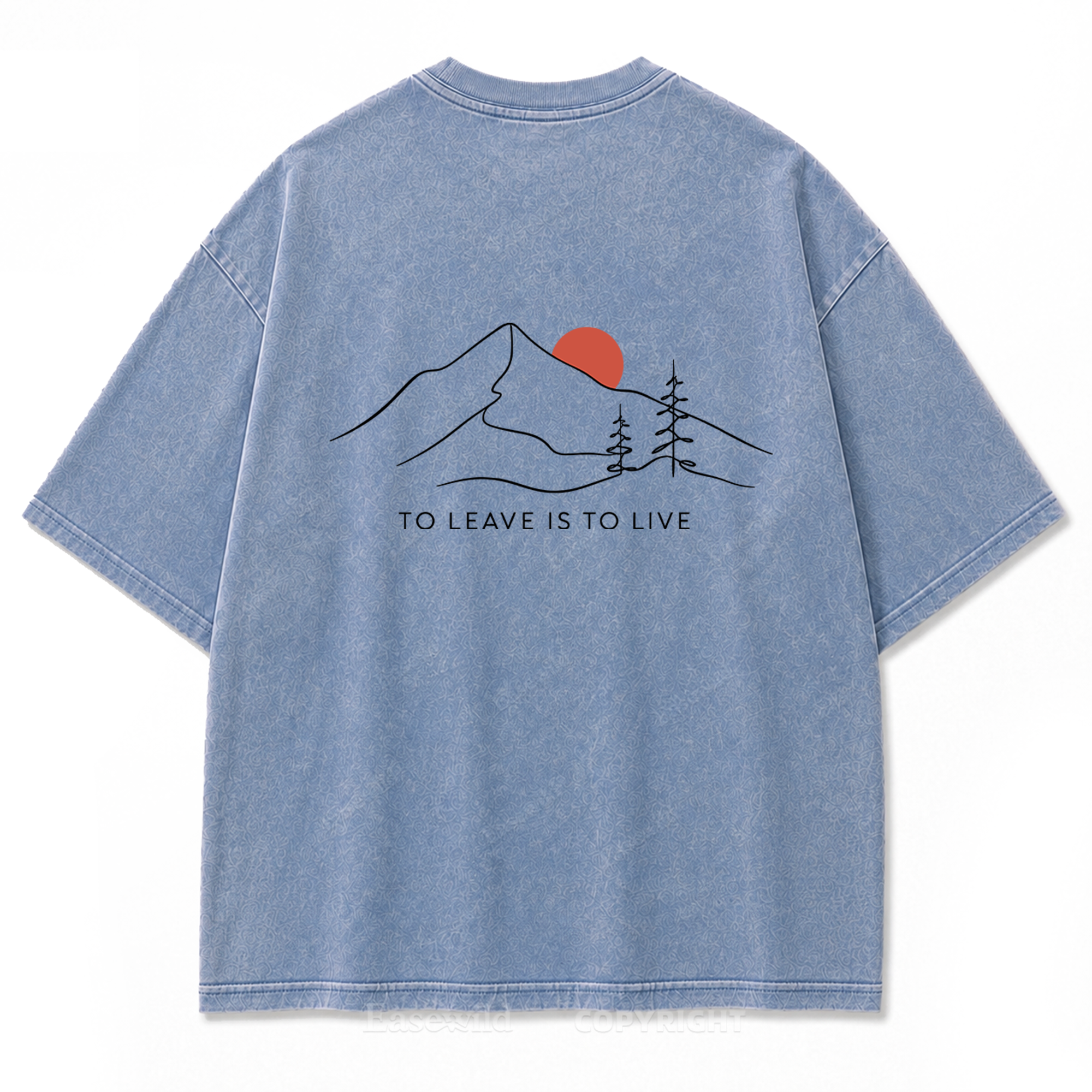 To Leave Is To Live Mountain Graphic Washed T-Shirt