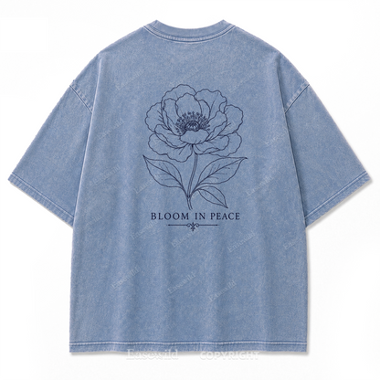Bloom In Peace Floral Washed Print Tee