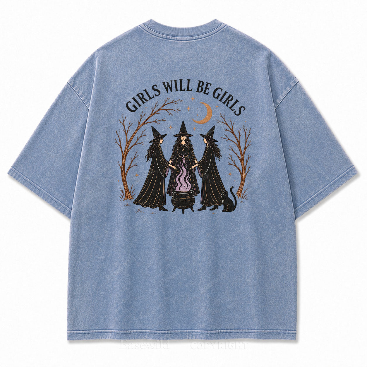 Girls Will Be Girls Halloween Washed Graphic Tee