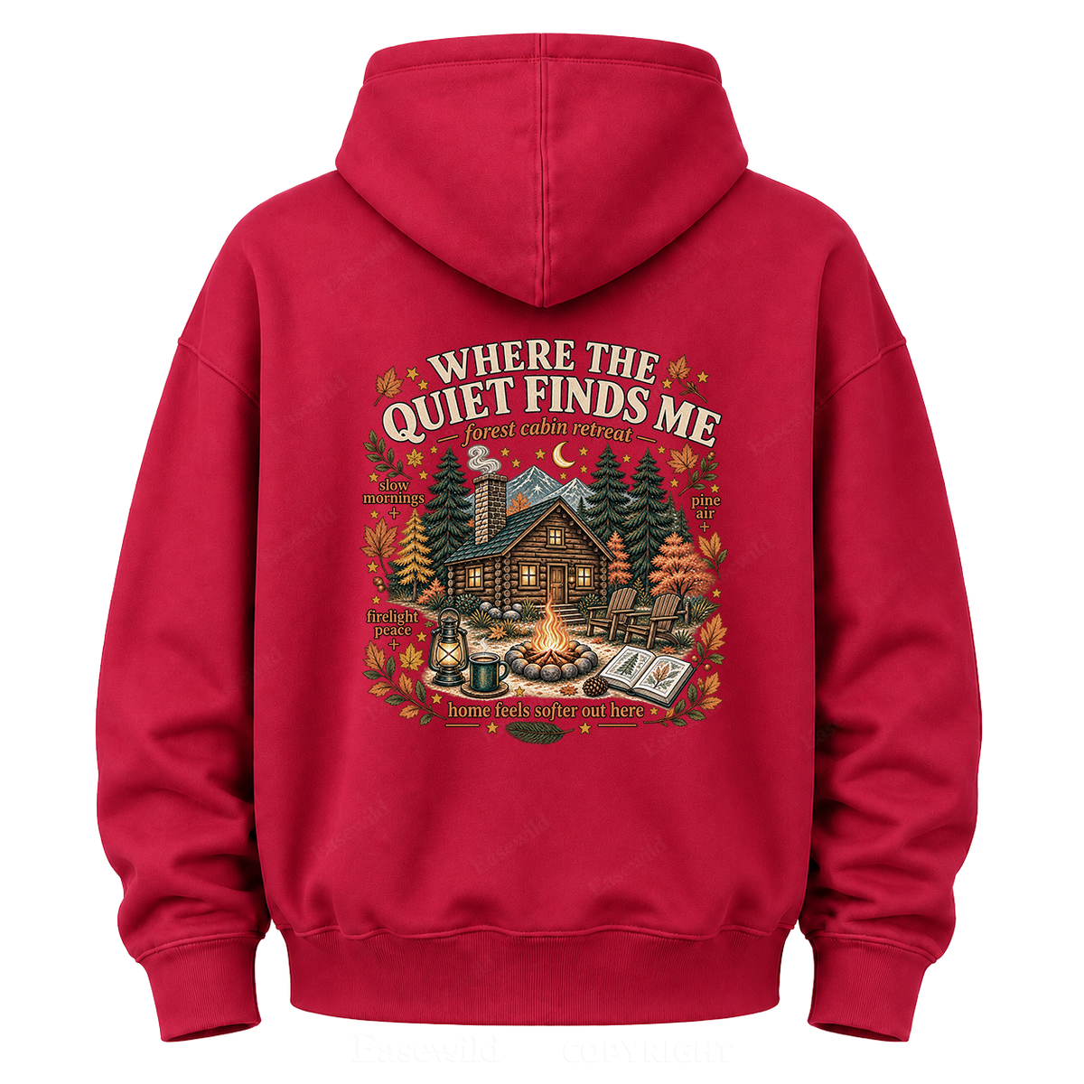 Where the Quiet Finds Me Cabin Graphic Hoodie