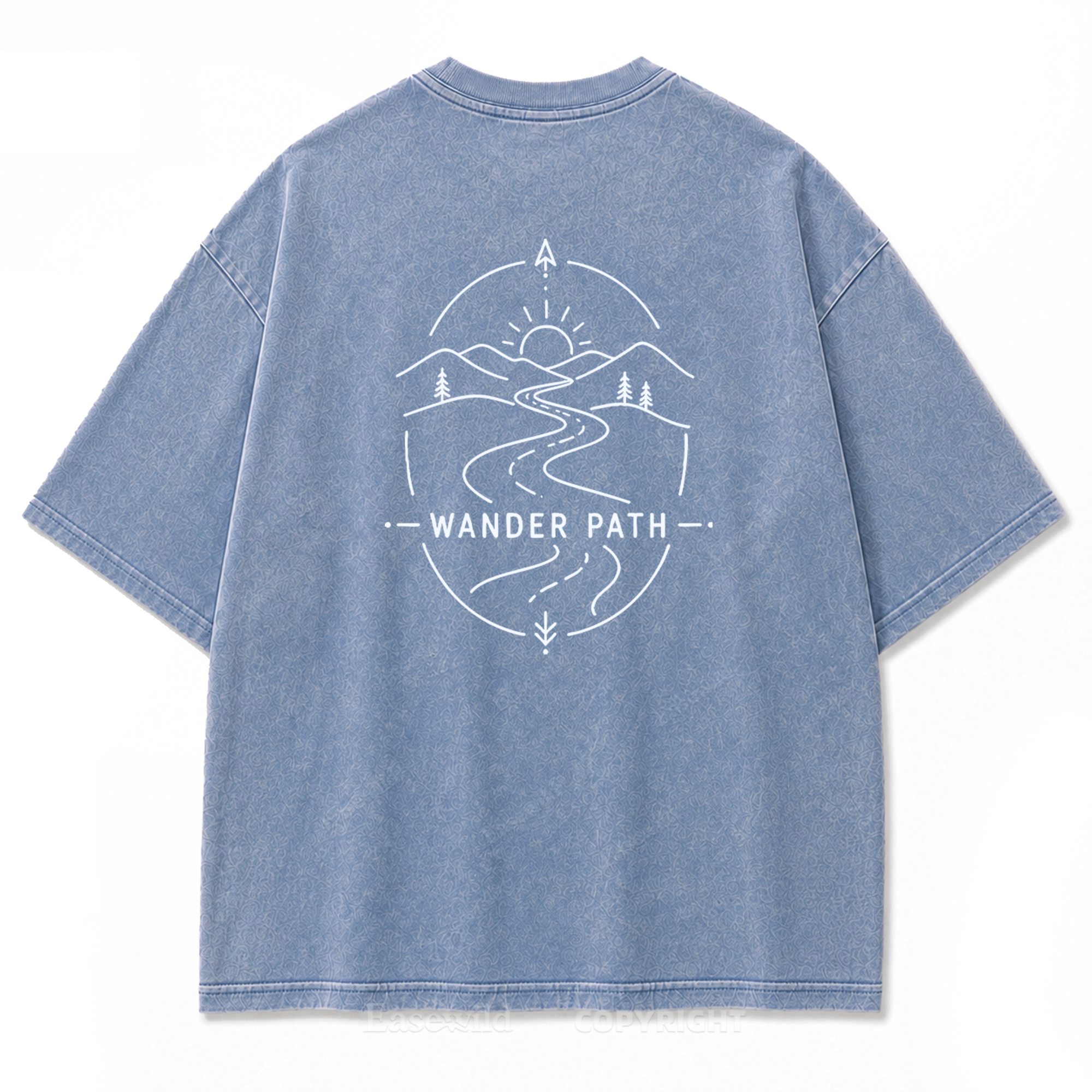 Wander Path Minimal Washed Print Tee