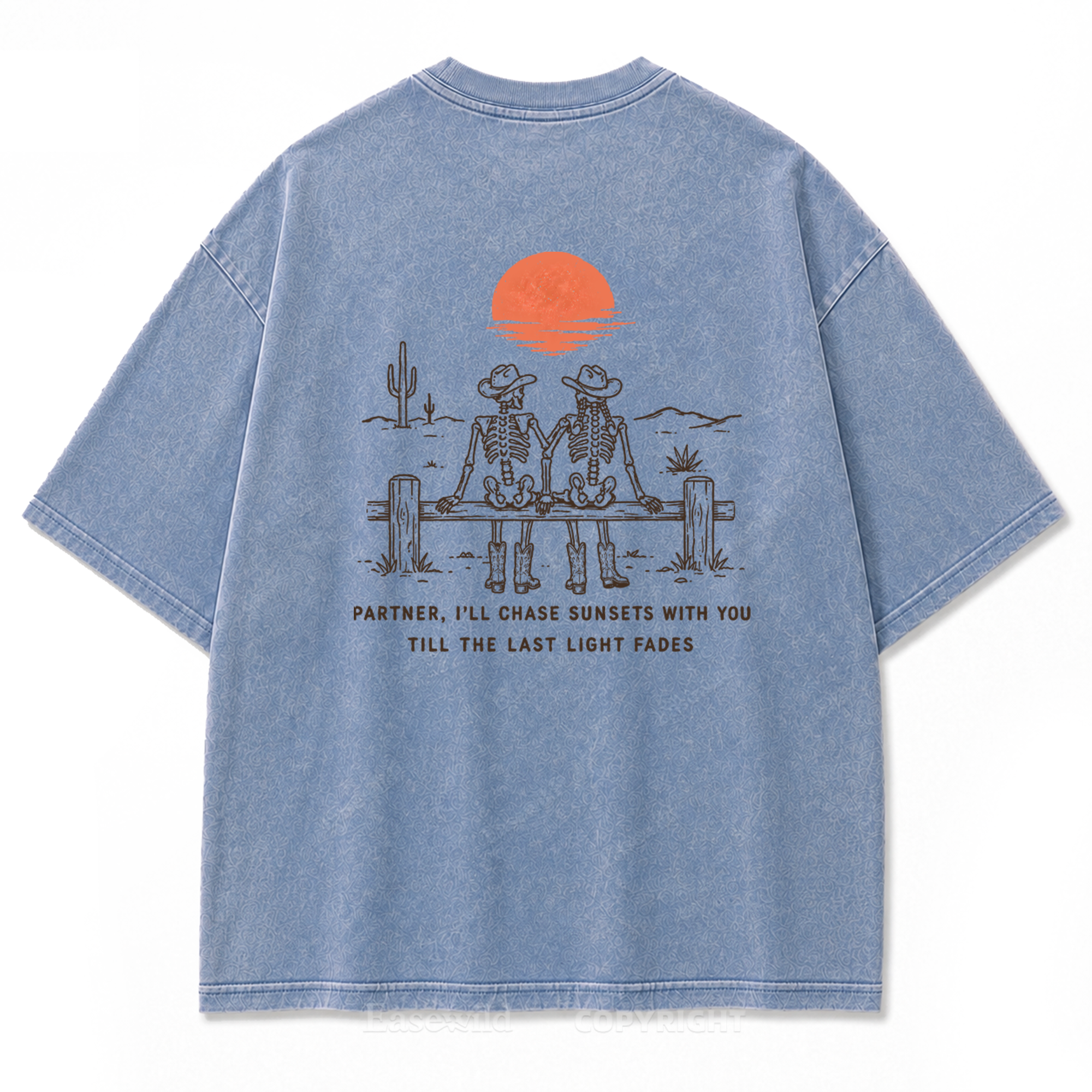 Cowboy-Skelett Used-Look T-Shirt