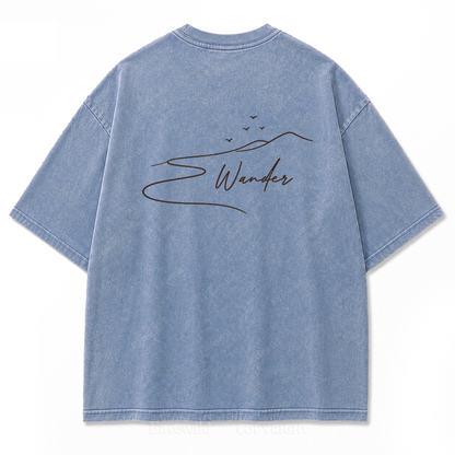 Where the Road Softens Washed Print Tee