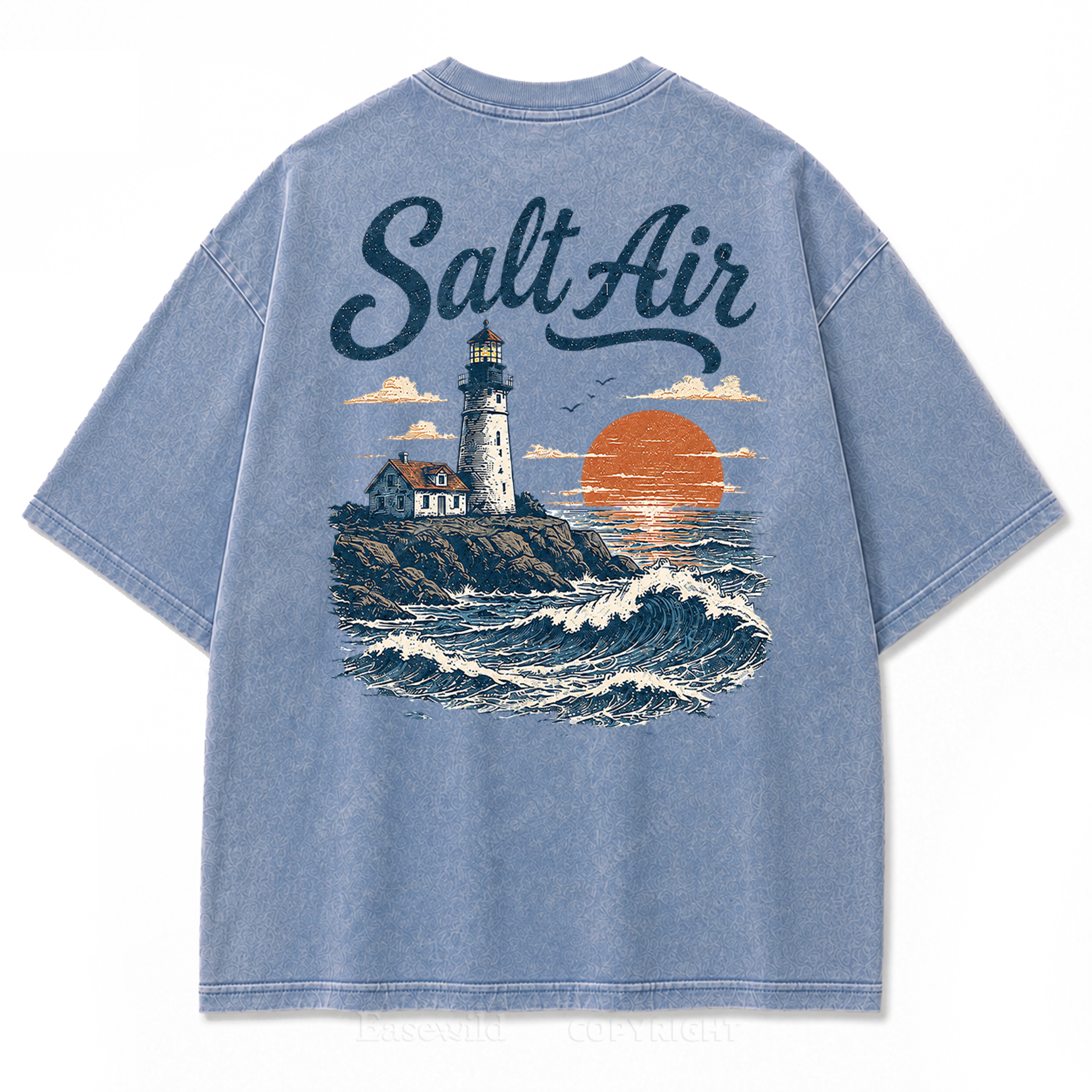 Salt Air Lighthouse Washed Print Tee