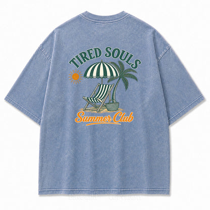 Tired Souls Summer Club Washed Print Tee