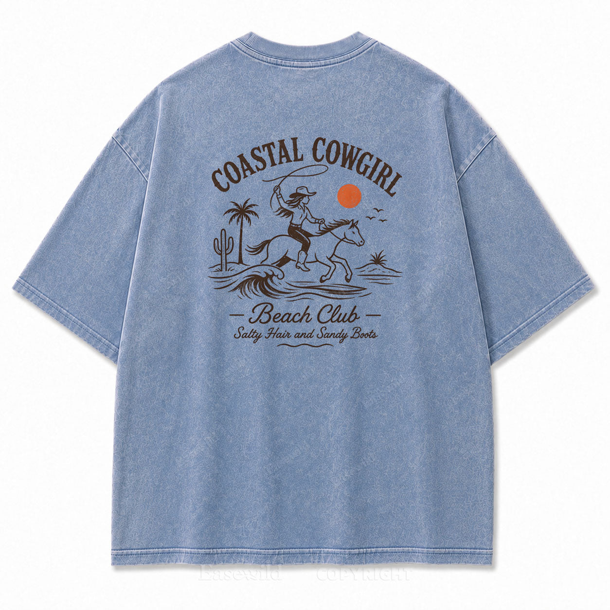 Coastal Cowgirl Club Washed Print Tee