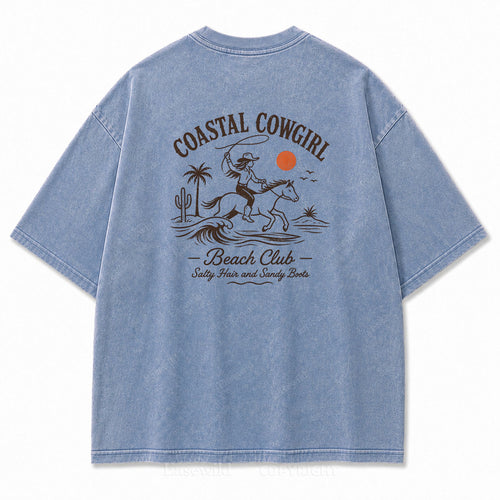 Coastal Cowgirl Club Washed Print Tee