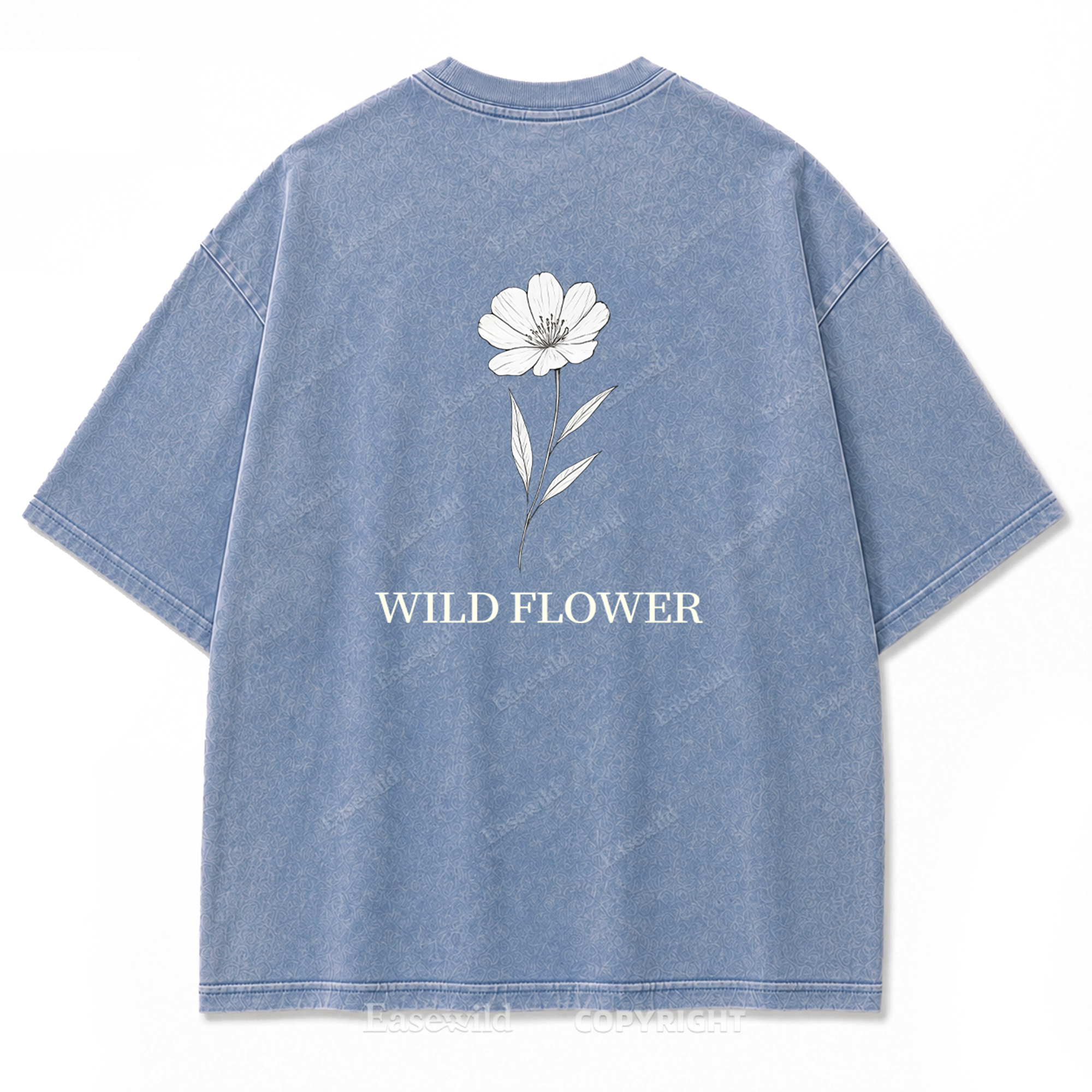 Wild Flower Line Art Washed Print Tee