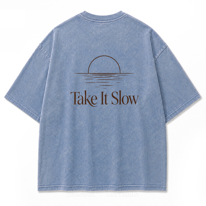 Still Water, Slow Days Washed Print Tee