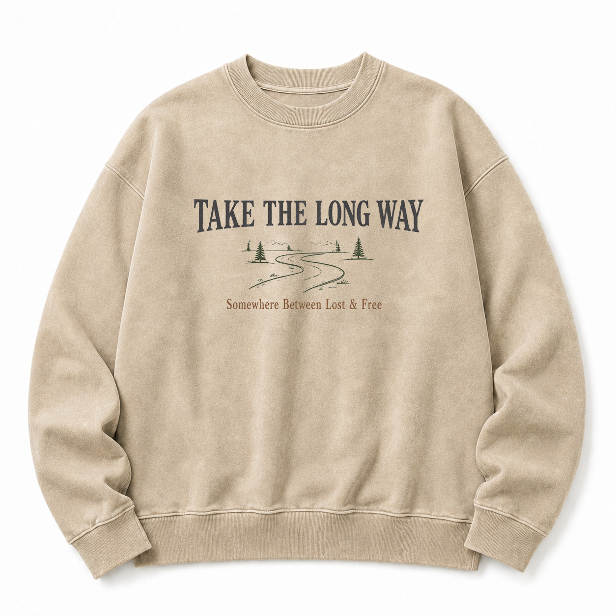 Take the Long Way Washed Graphic Sweatshirt