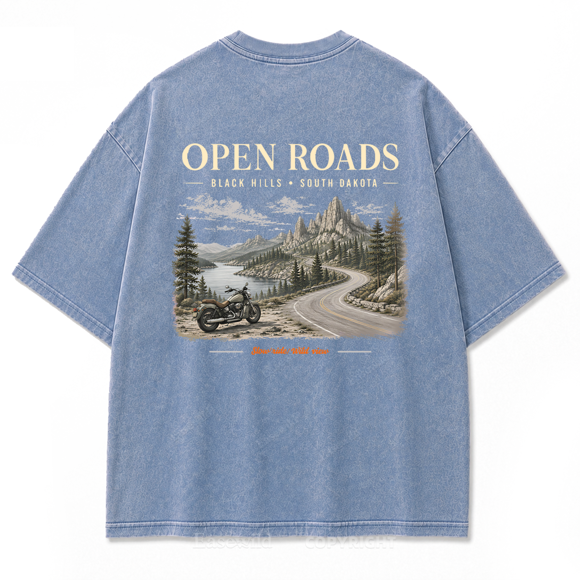 Open Roads Black Hills Washed Print Tee