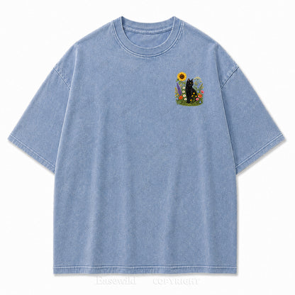 Wild Garden Black Cat Print Tee