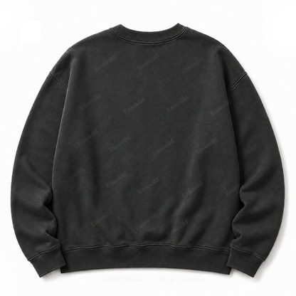 Moon Phase Celestial Front Graphic Washed Crewneck