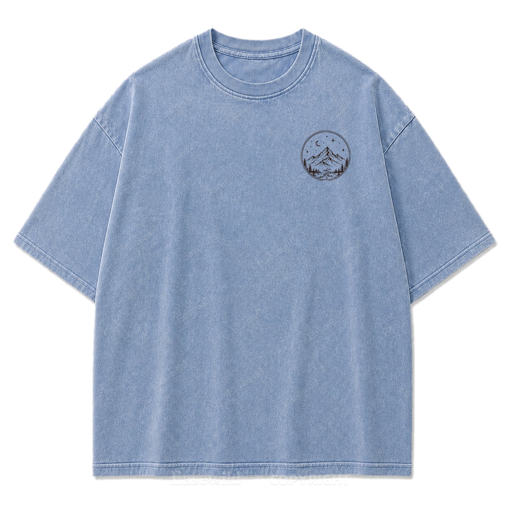 Moon Phase Mountain Washed Print Tee
