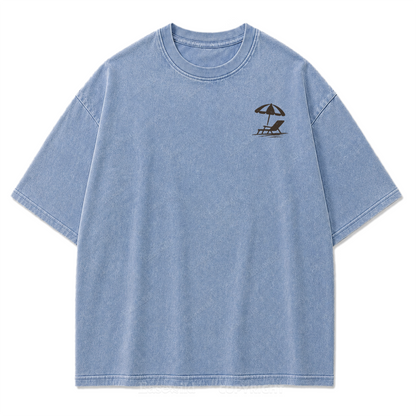 Summer Never Ends T-Shirt mit Strand-Print-Waschung