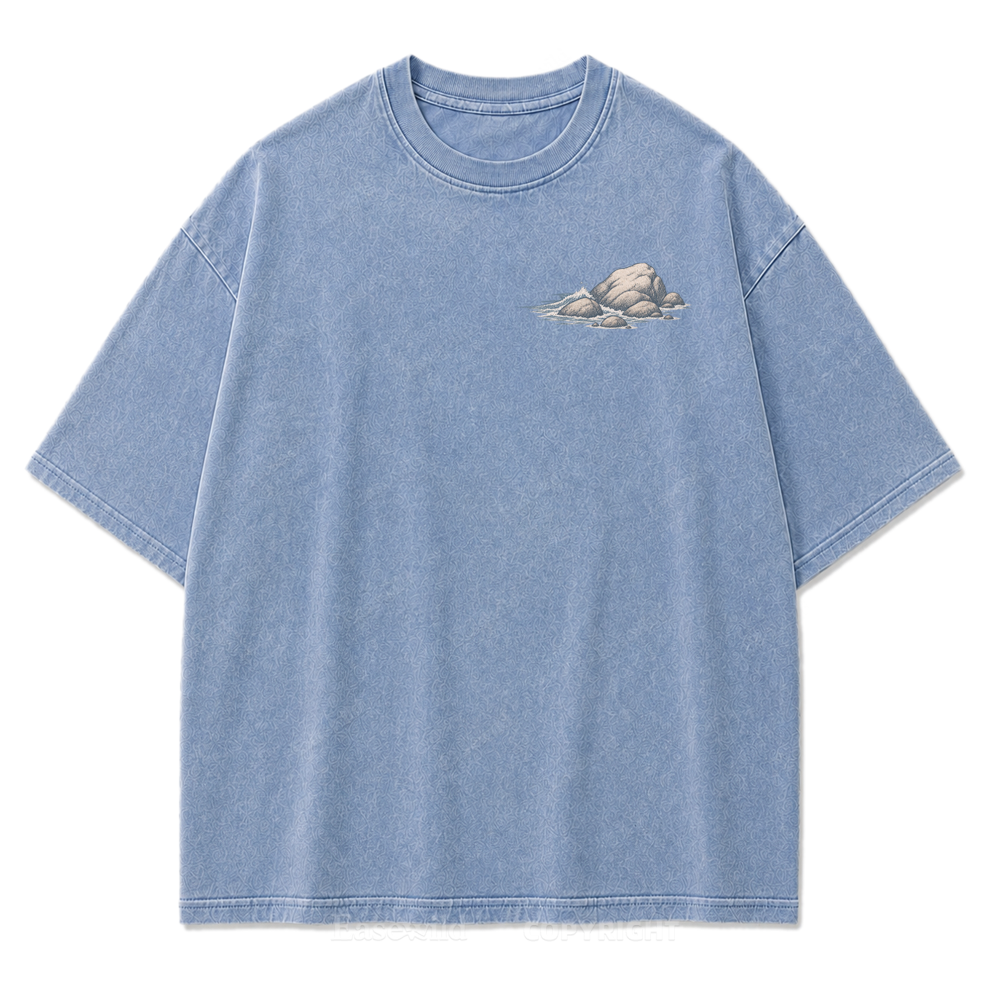 Coastal State Ocean Shore Washed Print Tee