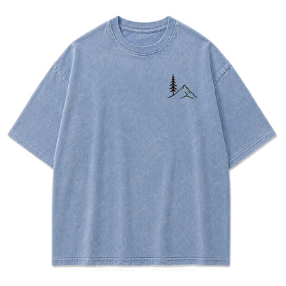Stay Wild Stay Free Horizon Washed Print Tee