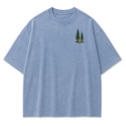 T-Shirt „Out Where I Breathe“ mit gewaschenem Print
