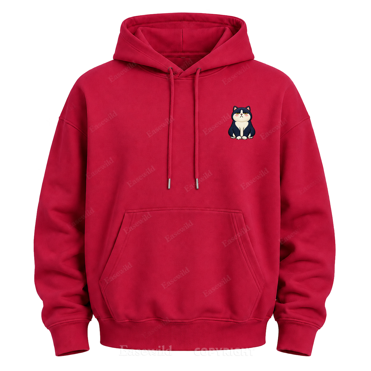 Moody Cat Crew Graphic Hoodie