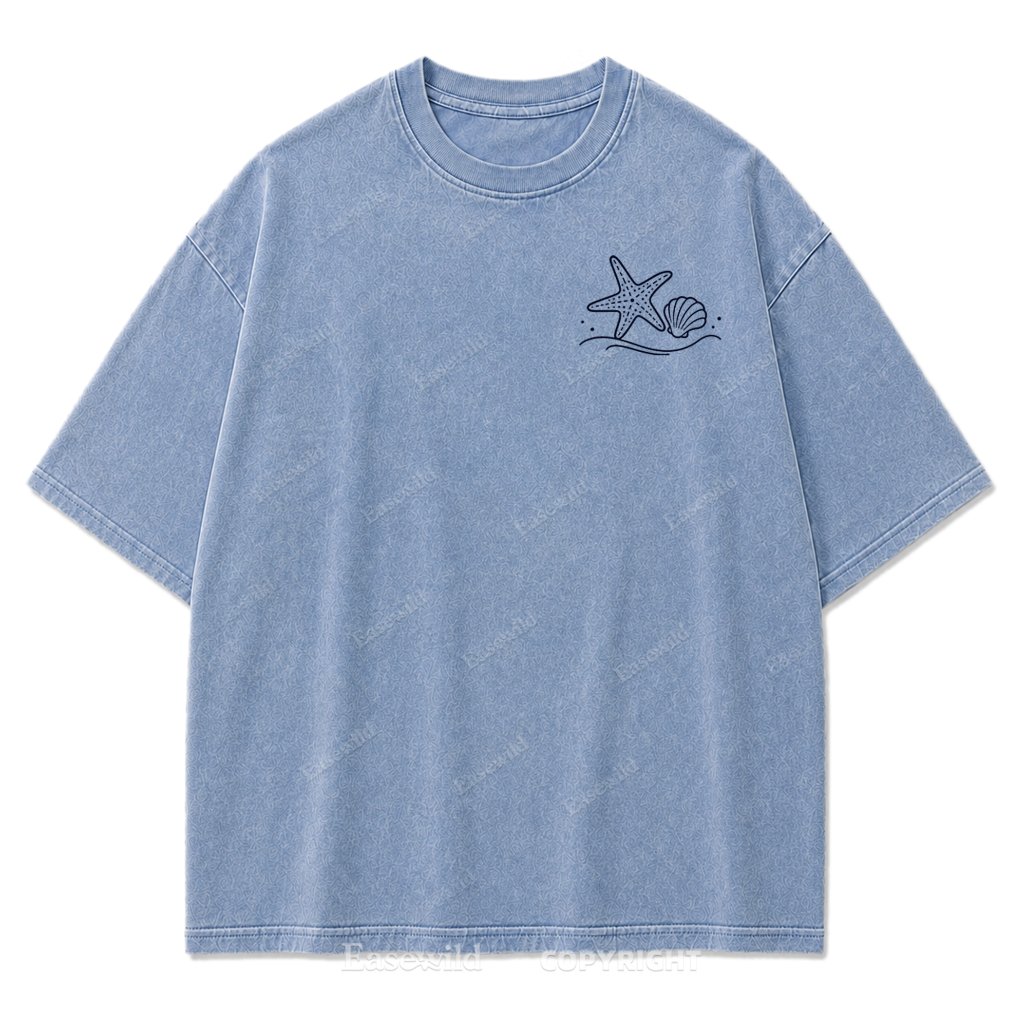 Ocean Breeze Ride The Flow Graphic Washed T-Shirt