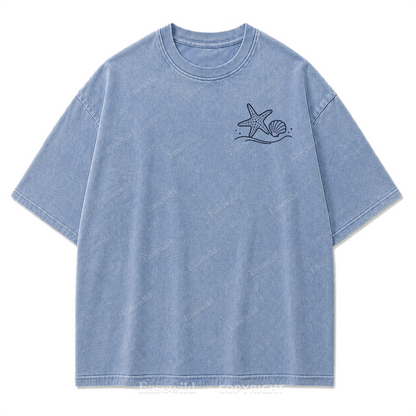 Ocean Breeze Ride The Flow Graphic Washed T-Shirt