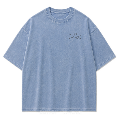 Go Where You Feel Free Mountain Washed Print Tee