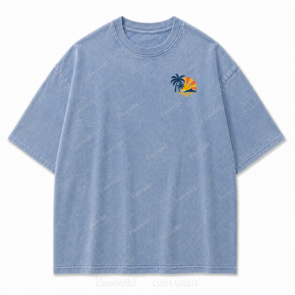 Retro Beach Sunset Oversized Graphic Tee