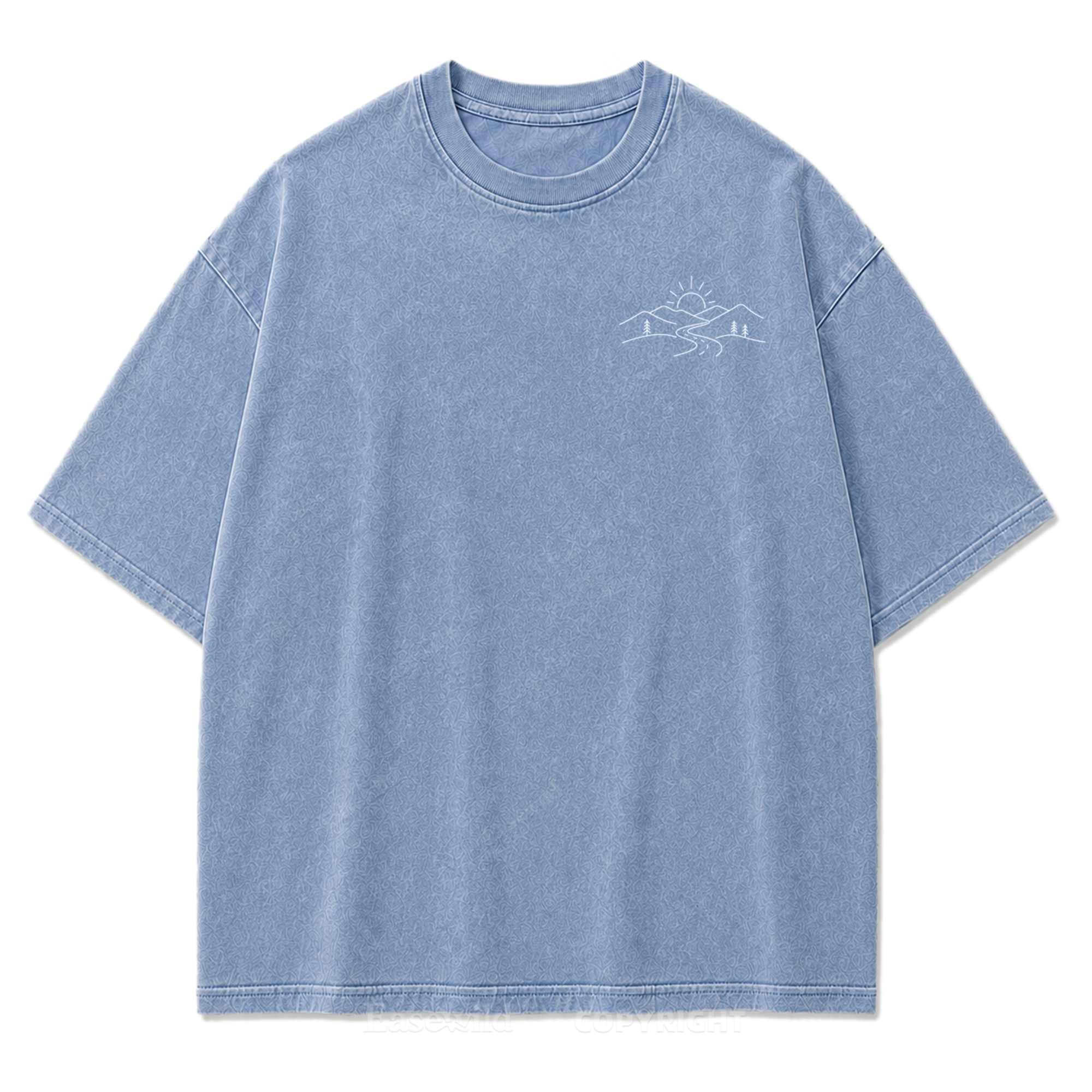 Wander Path Minimal Washed Print Tee
