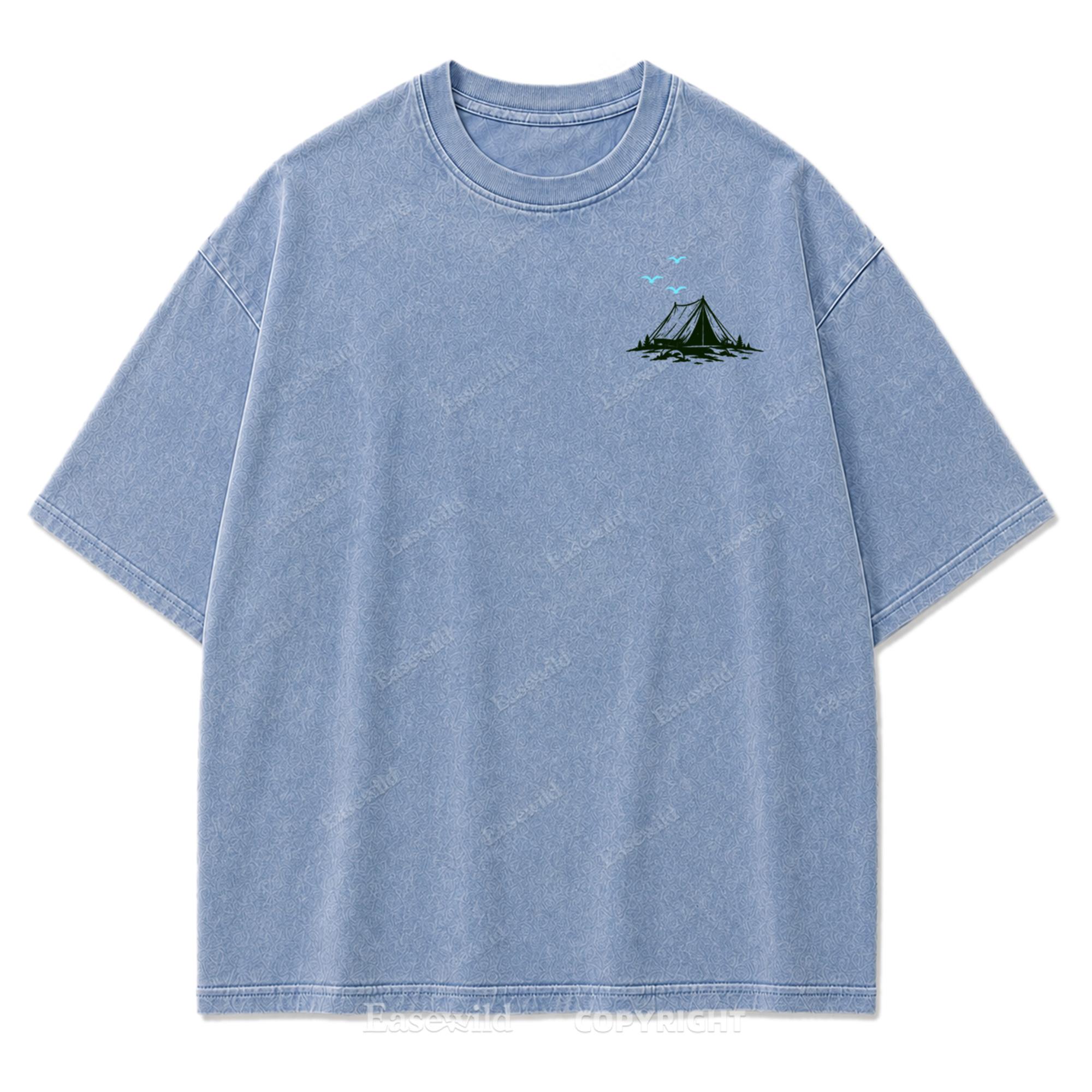 Adventure Awaits Mountain Camp Washed Print Tee