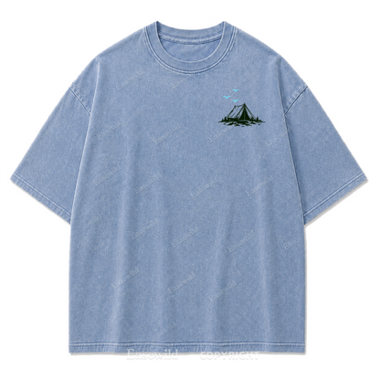 Adventure Awaits Mountain Camp Washed Print Tee
