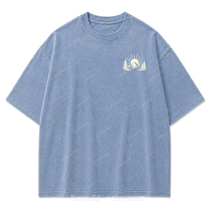 Happiness Lives Outside Washed Print Tee
