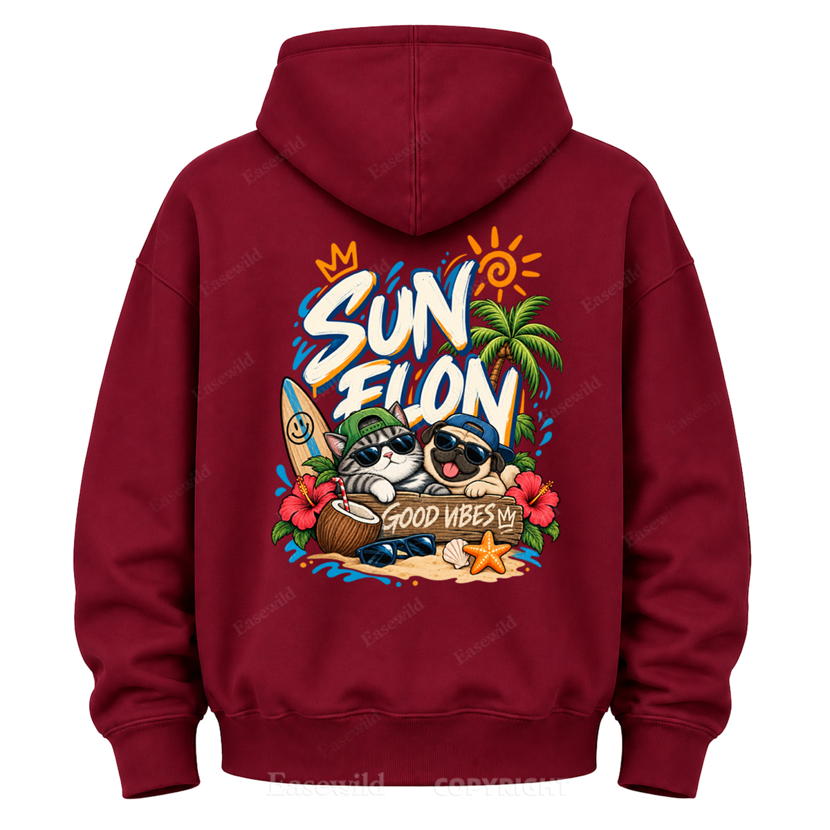 Sun Flow Good Vibes Graphic Hoodie