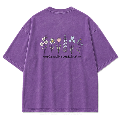 Worte zählen, sprich Freundlichkeit, T-Shirt mit Waschung