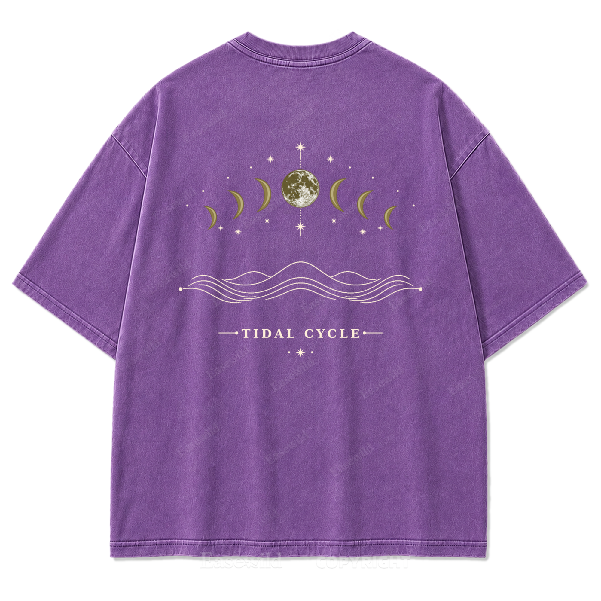 Tidal Cycle Moon Phase Washed Print T-Shirt