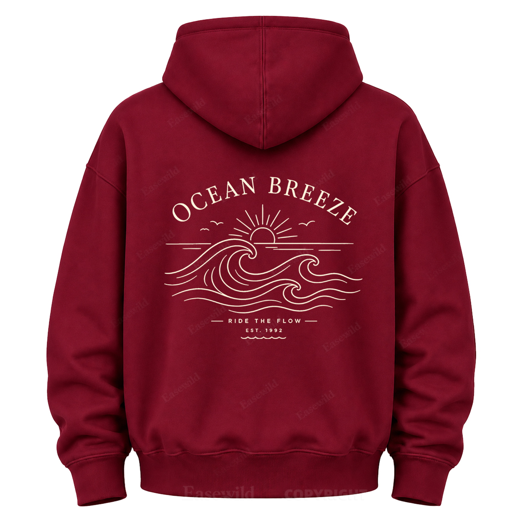 Ocean Breeze Wave Graphic Hoodie