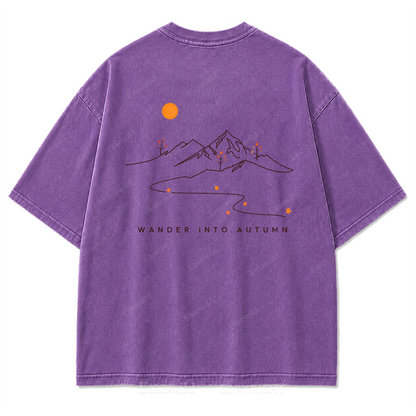 Wander Into Autumn Washed Print Tee