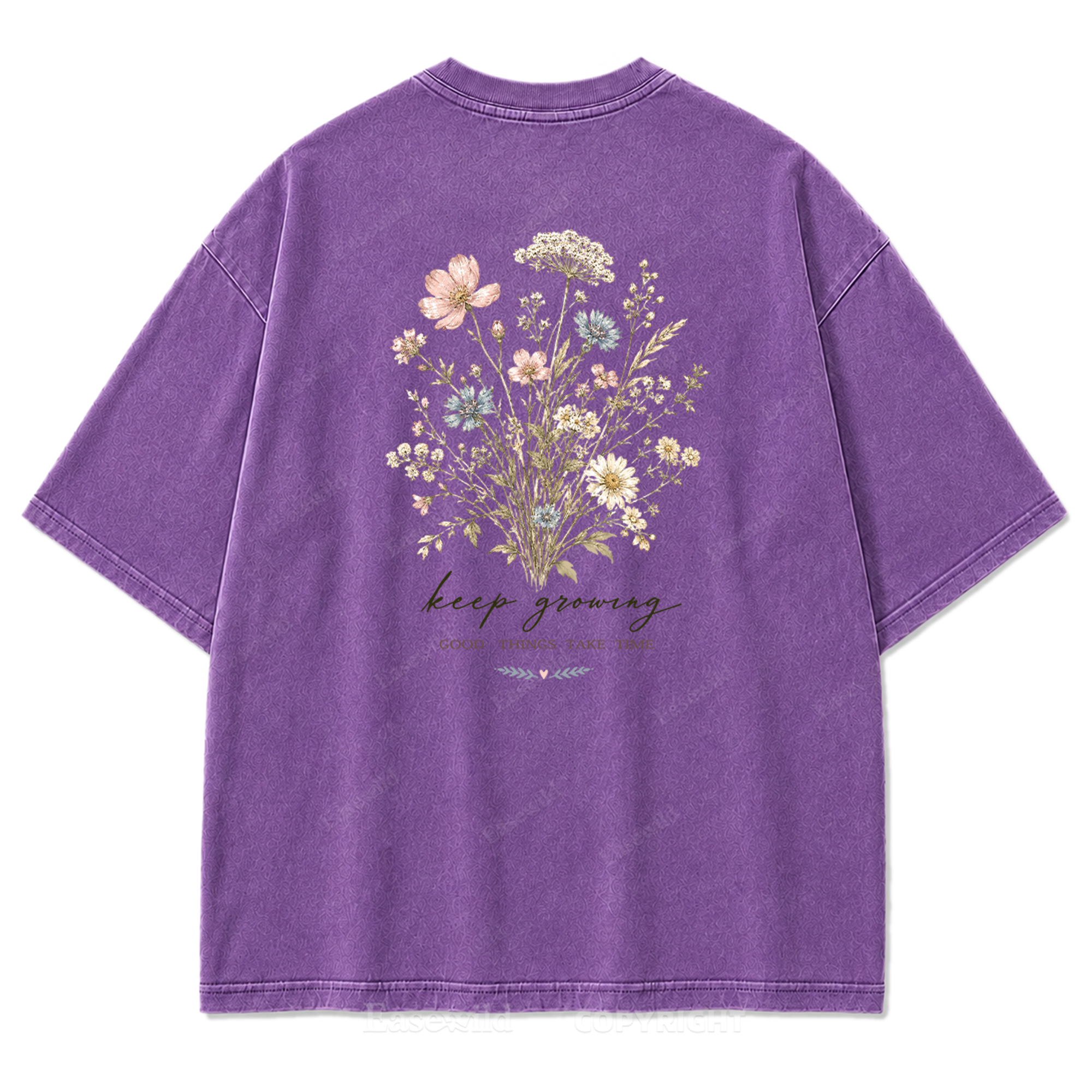 Keep Growing Floral Washed Print Tee