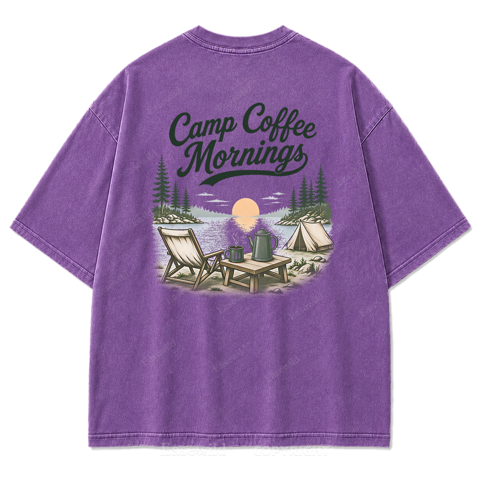 T-Shirt mit Lakeside Coffee Washed Print