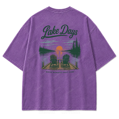 T-Shirt mit gewaschenem Aufdruck: Wo Seetage zu Erinnerungen werden