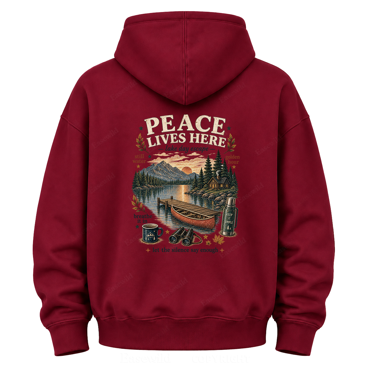 Peace Lives Here Lake Escape Graphic Hoodie