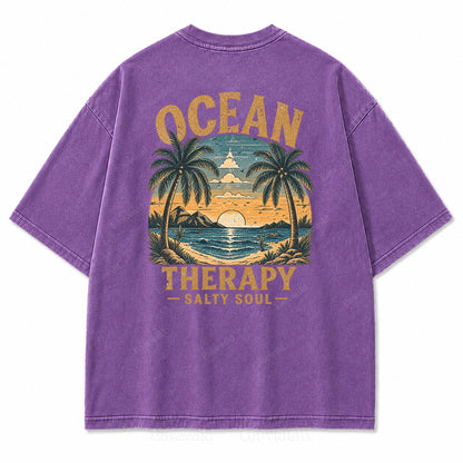 Ocean Therapy Salty Soul Washed Graphic Tee