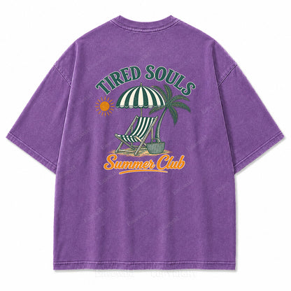 Tired Souls Summer Club Washed Print Tee