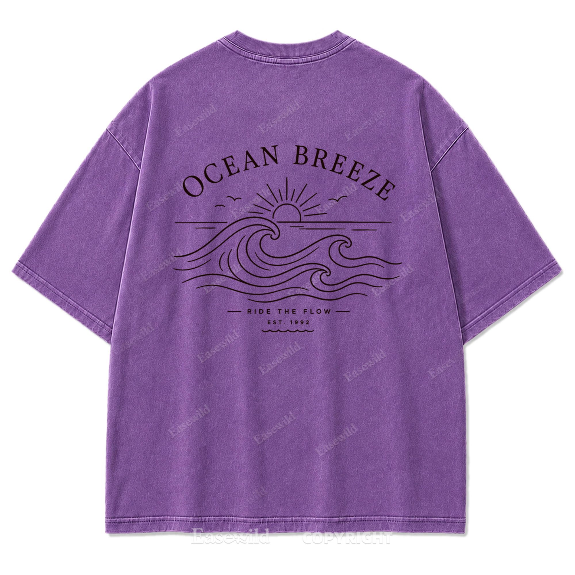 Ocean Breeze Ride The Flow Graphic Washed T-Shirt