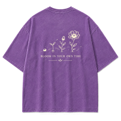 Bloom In Your Own Time Washed Print Tee