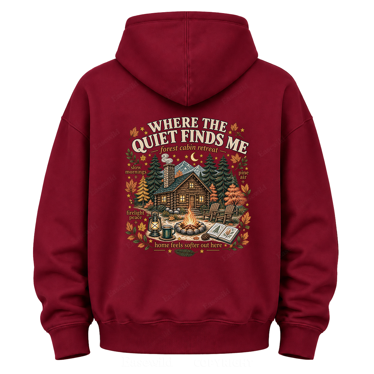 Where the Quiet Finds Me Cabin Graphic Hoodie