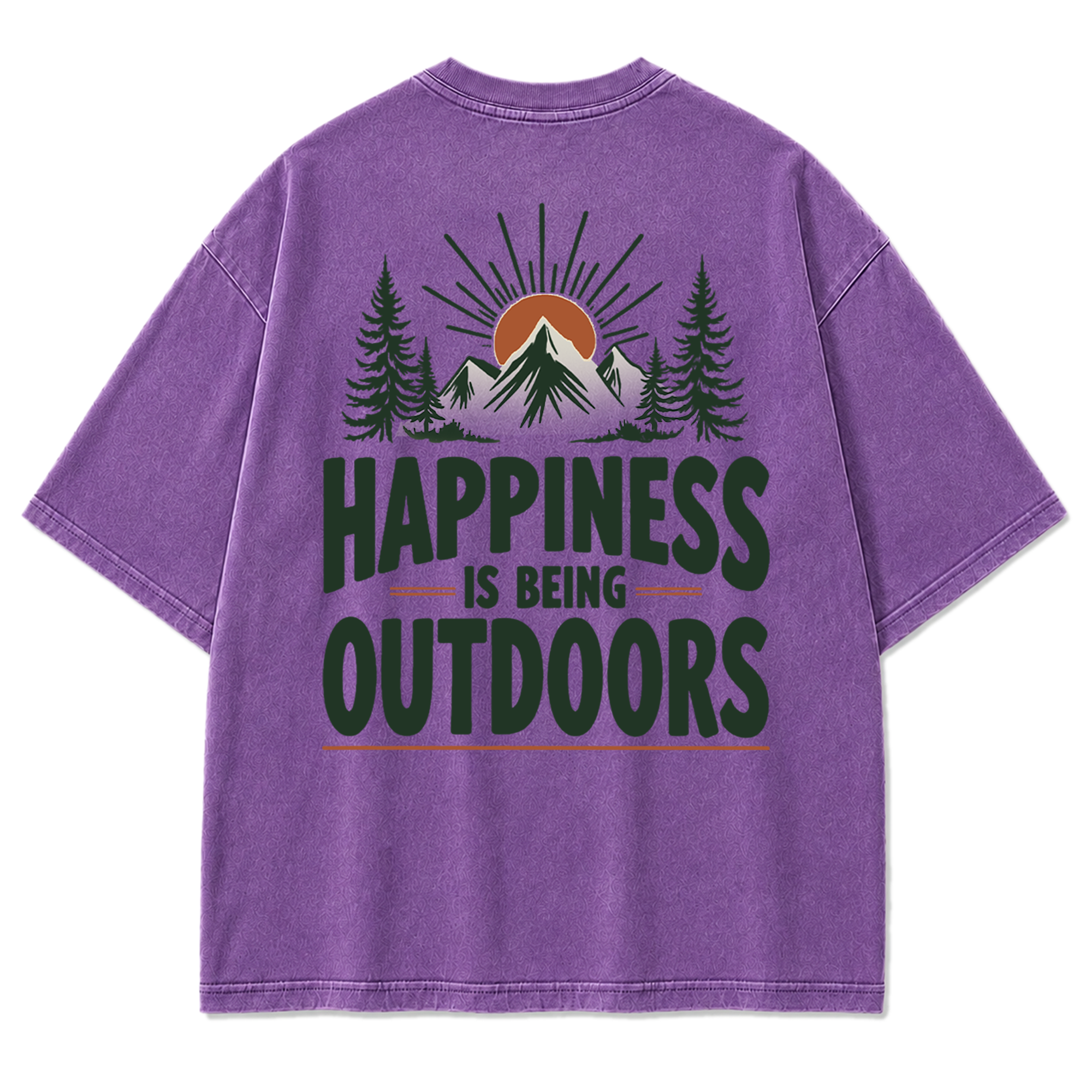 Happiness Lives Outside Washed Print Tee
